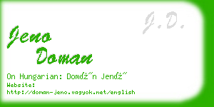 jeno doman business card